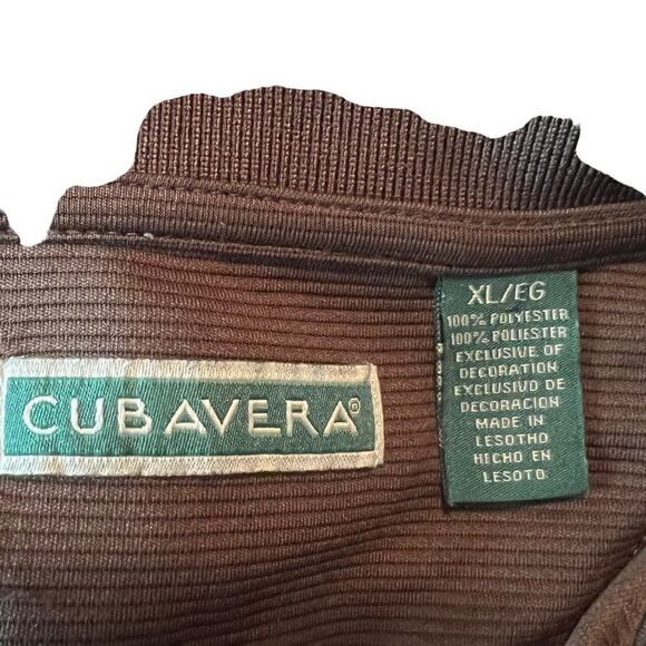 Cubavera brown 1/4 button short sleeve polo shirt - Picture 3 of 9